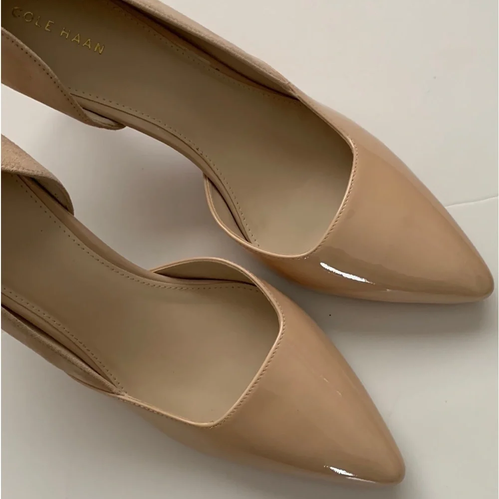 NWOT Cole Haan Highline Natural Tan Half Vamp Heels Pumps